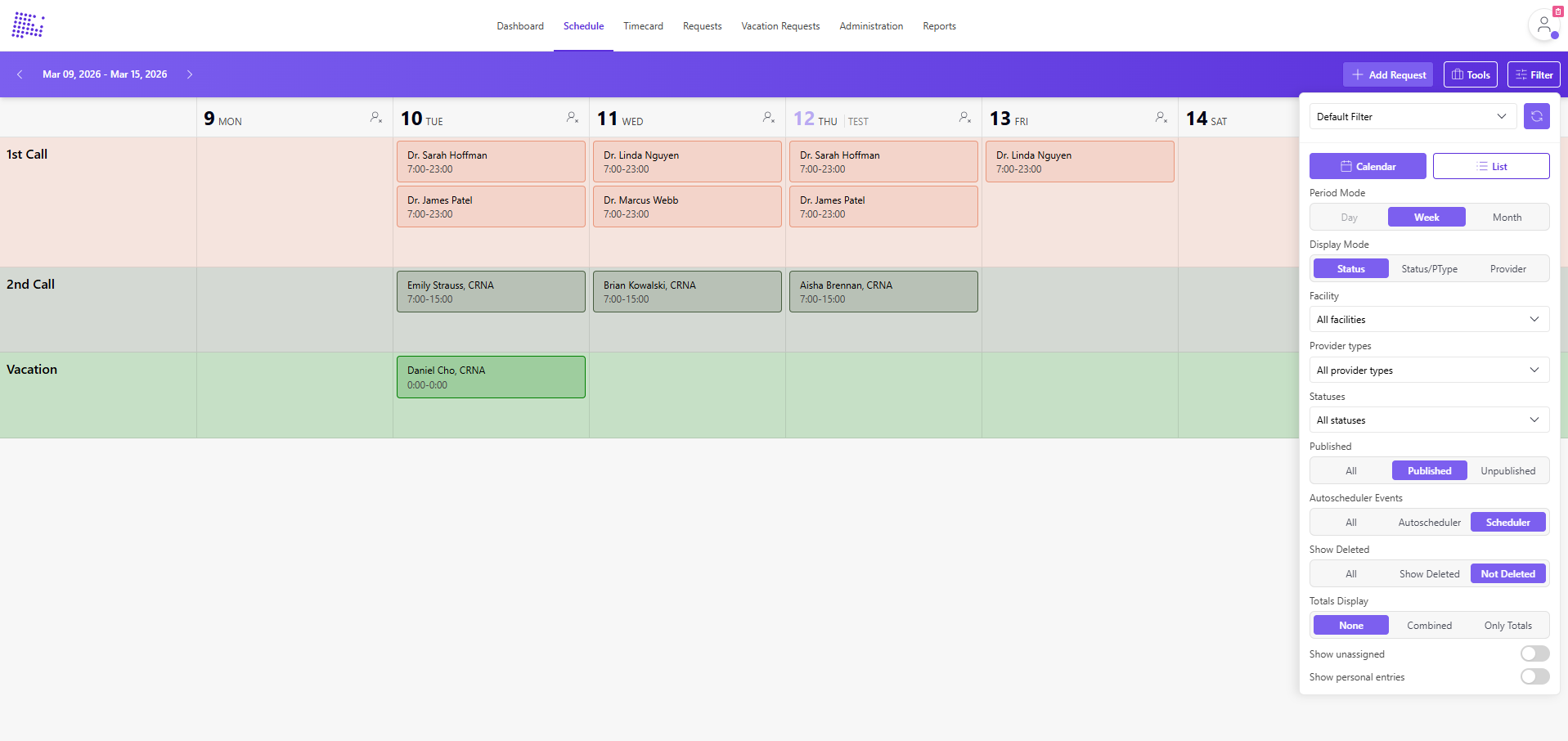 Schedule